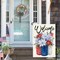4th of July Welcome Garden Flag 12x18 Inch Double Sided Outside Patriotic Floral Mason Jar Summer Daisy Memorial Day Independence Day Outdoor Red White Blue Garden Yard Decoration